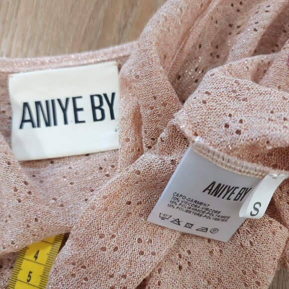 Aniye By Pink Sheer Shrug with Red Rose Patch Tie Front Coquette Feminine Size S - Picture 4 of 7